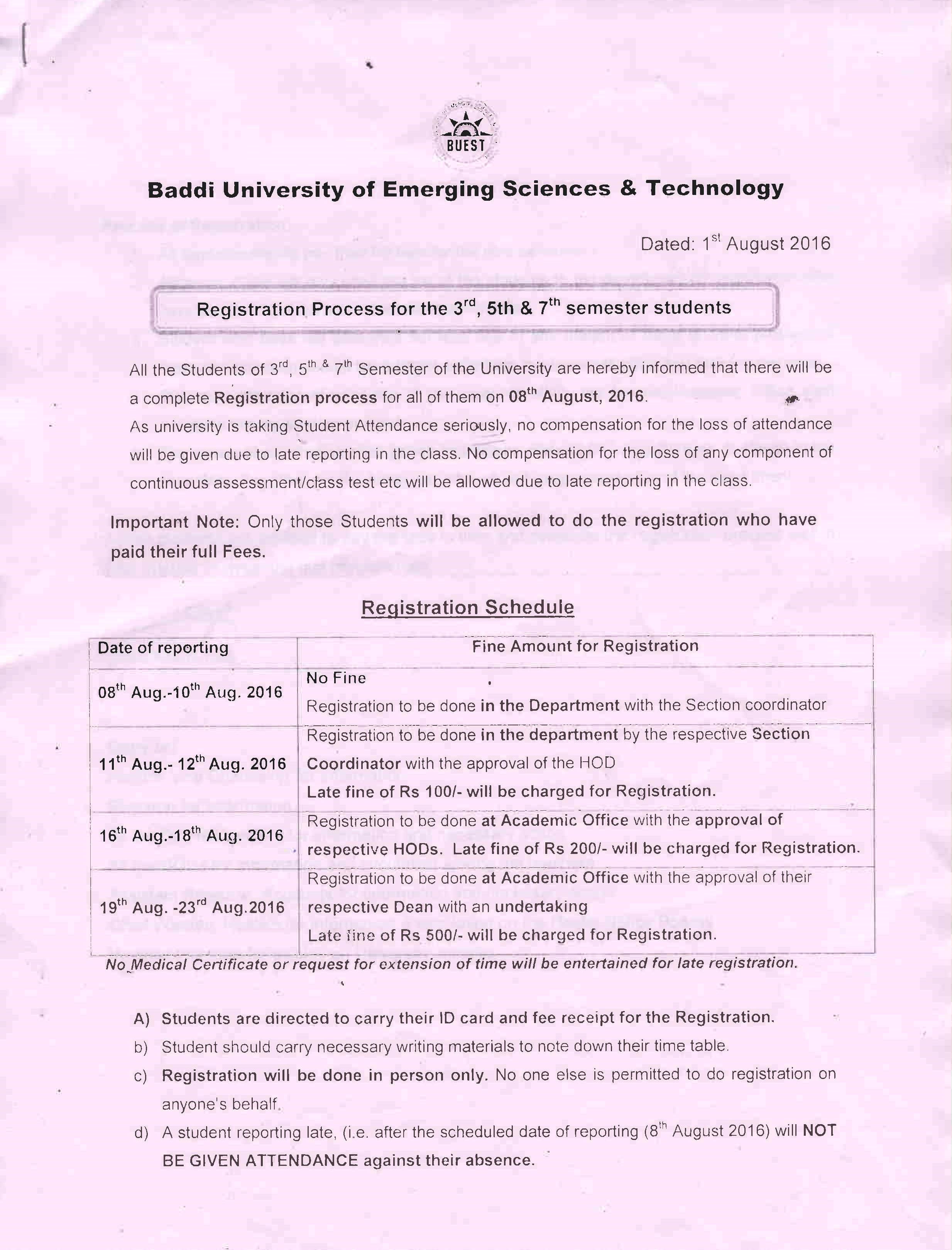 Registration process August 2016