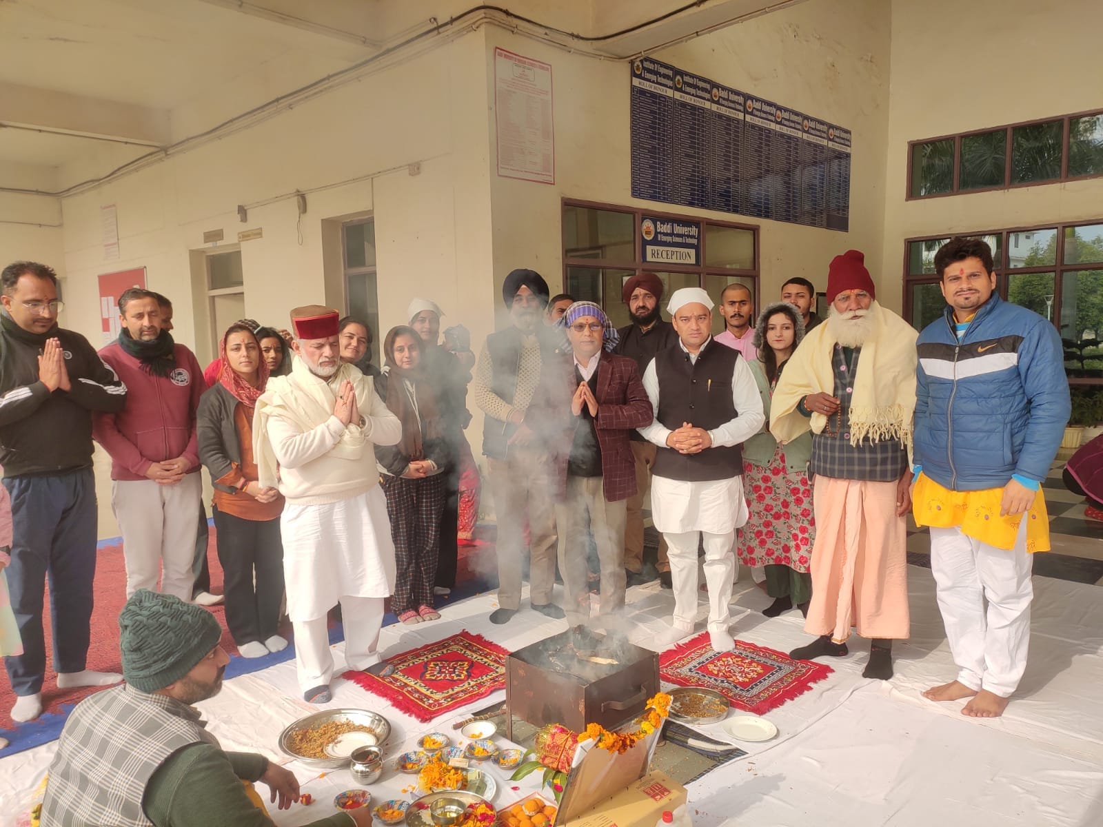 Perfoms Pooja ahead of Ram Mandir inauguration in Ayodhya.